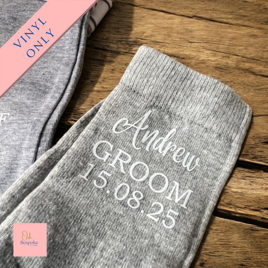 Personalised Groomsman Sock HTV Vinyl Only