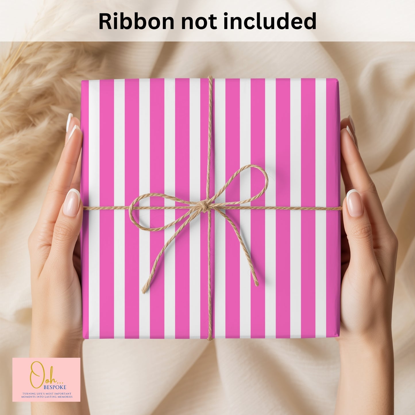 Pink & White Stripe Wrapping Paper – A3 Gift Wrap