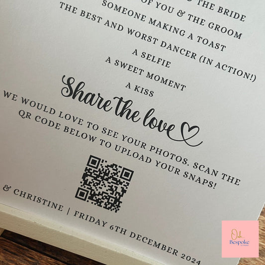 I Spy Wedding Game with QR Code