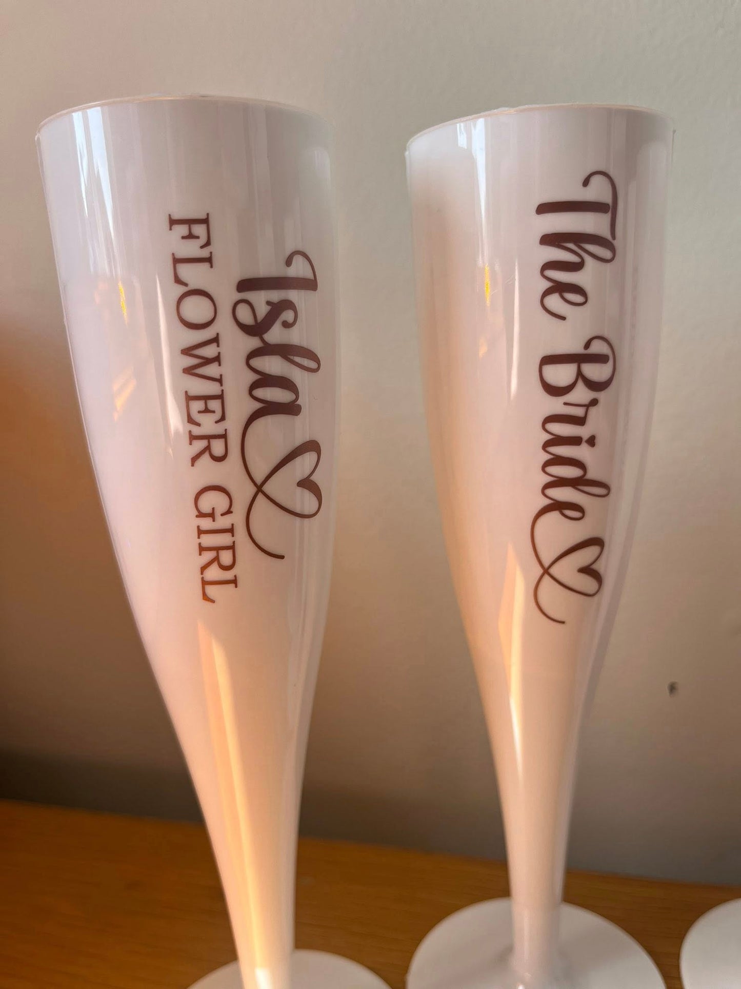 Personalised Plastic Champagne Flutes