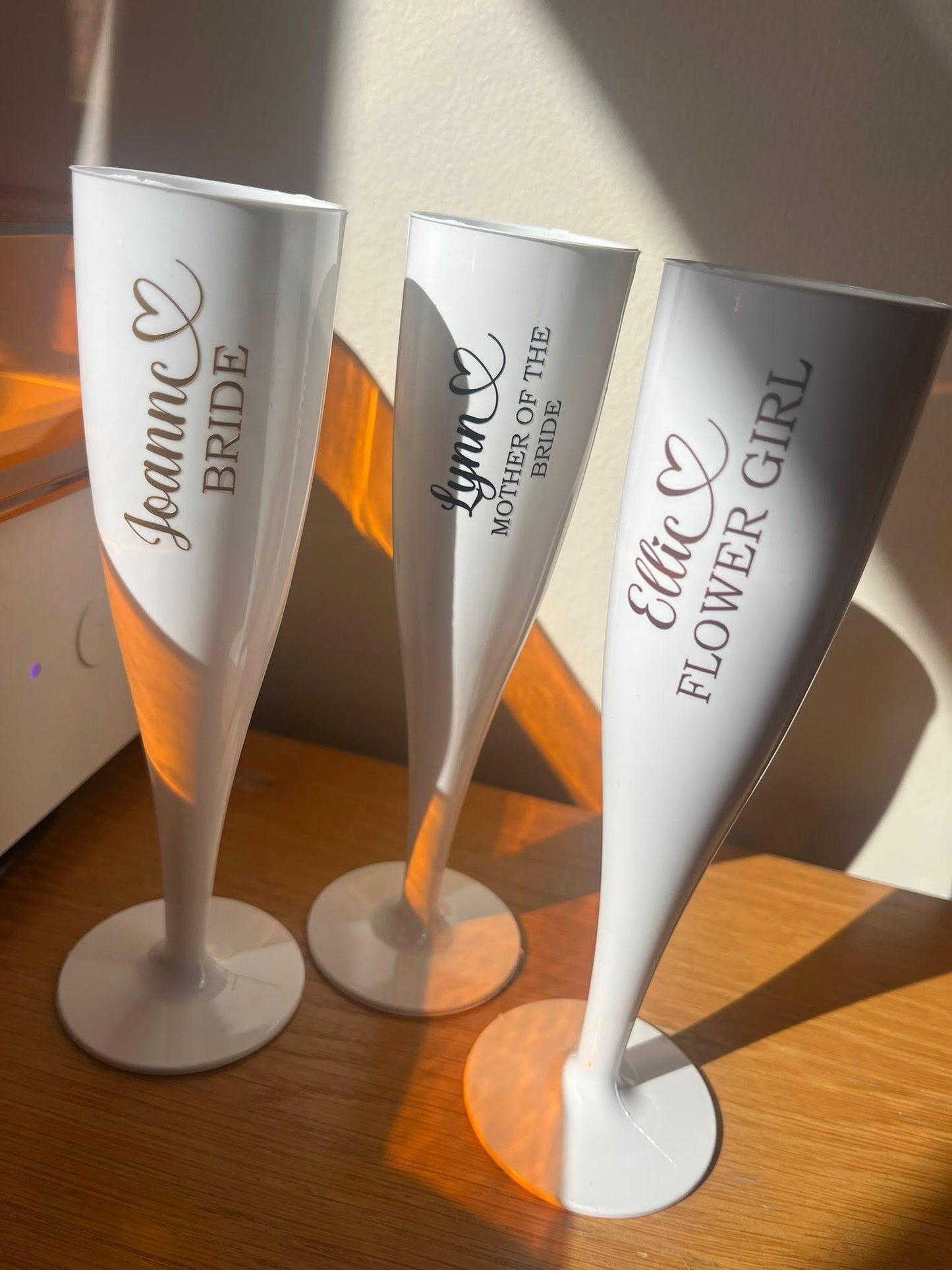 Personalised Plastic Champagne Flutes