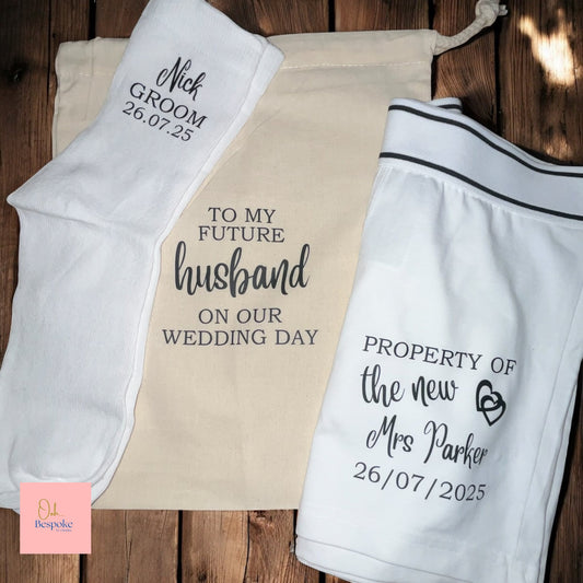 Personalised Groom Socks & Boxers - Groom Gift