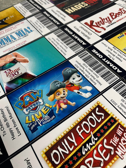 Personalised Surprise Gift Ticket for Events, Shows, Concerts, Days Out