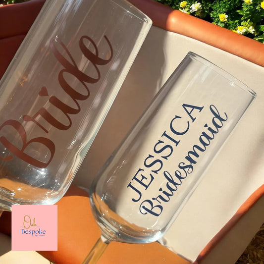 Personalised Glass Champagne Flutes