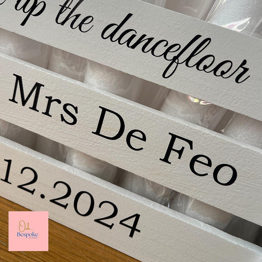 Wedding Foam Glow Stick Holder - Rustic Wooden Crate