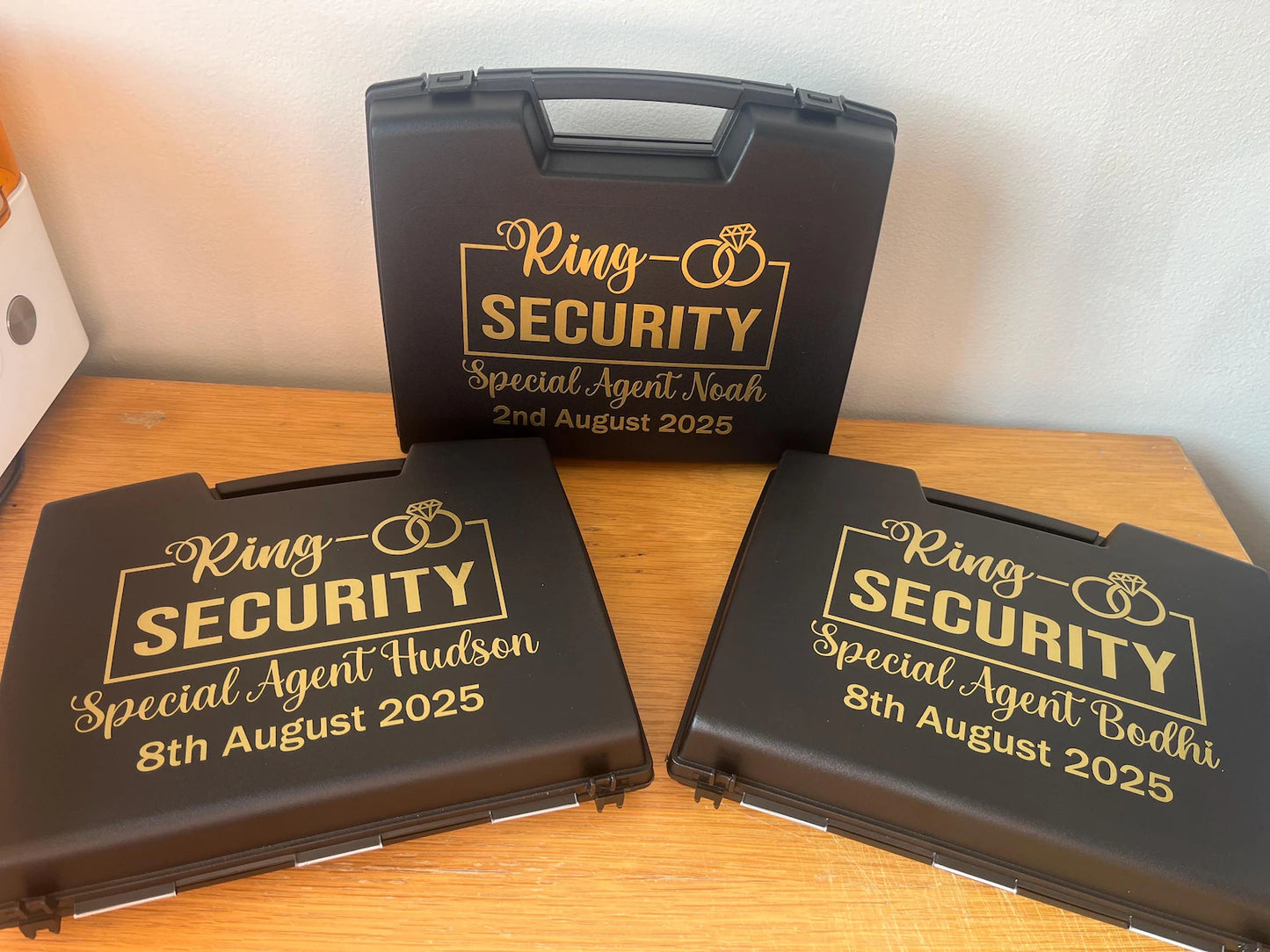 Personalised Page Boy Ring Security Box