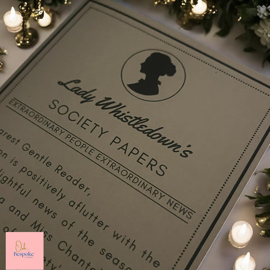 A4 Folded Bridgerton-Style Wedding Newspapers