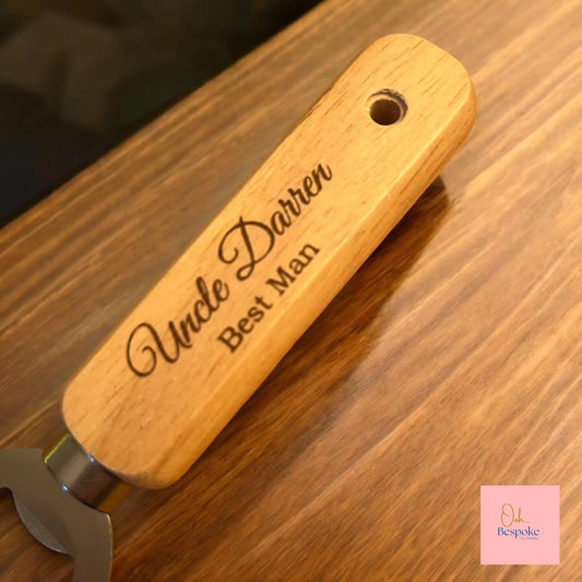 Personalised Wooden Handled Bottle Opener