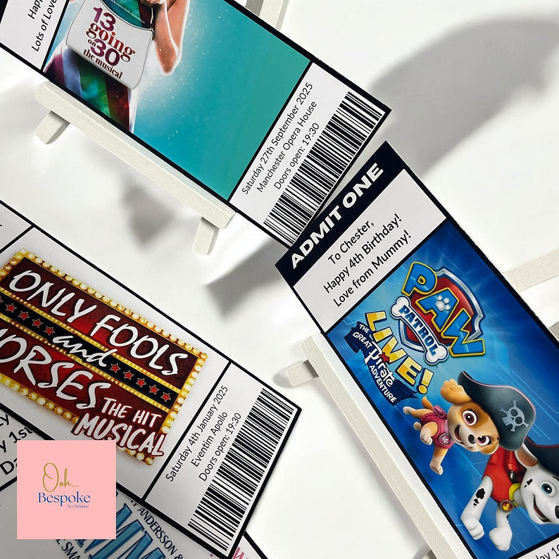 Personalised Surprise Gift Ticket for Events, Shows, Concerts, Days Out