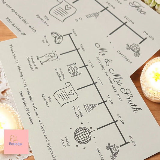 Wedding Order of the Day Cards