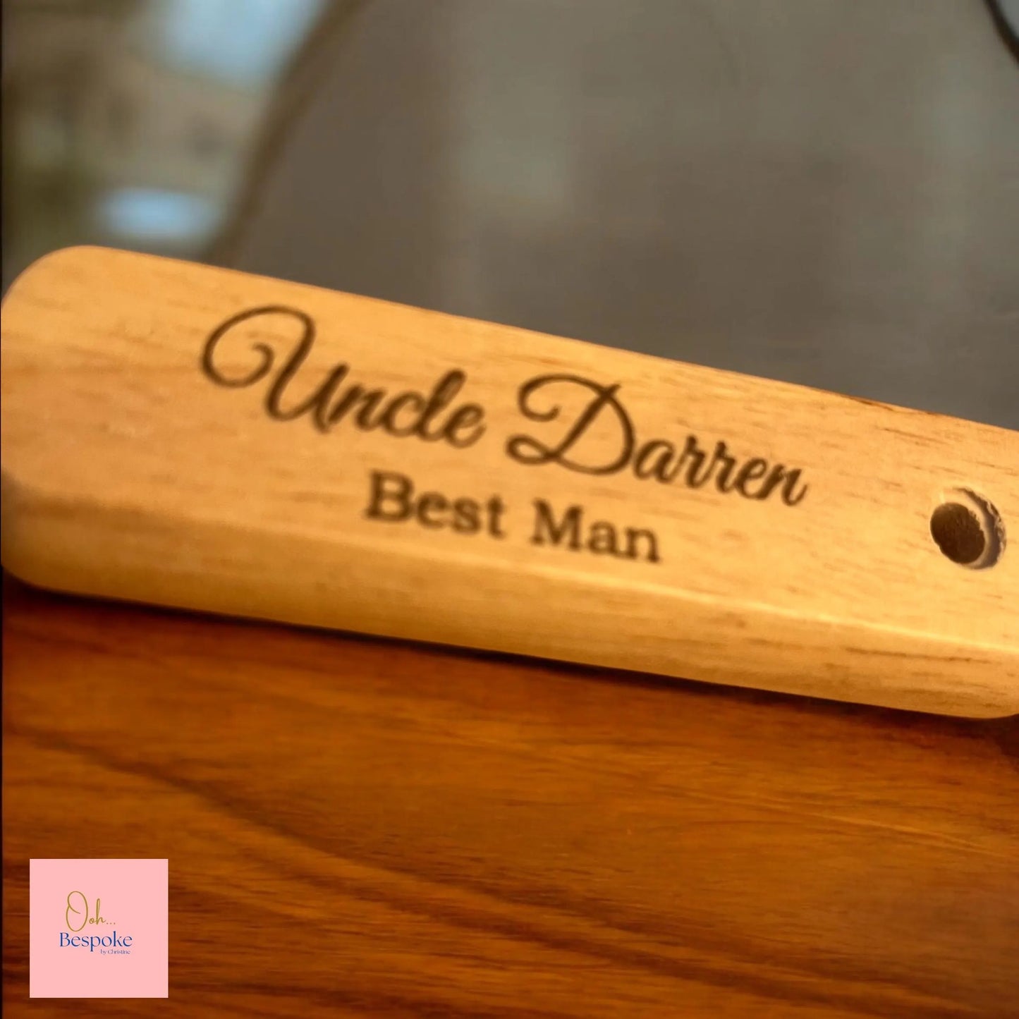 Personalised Wooden Handled Bottle Opener