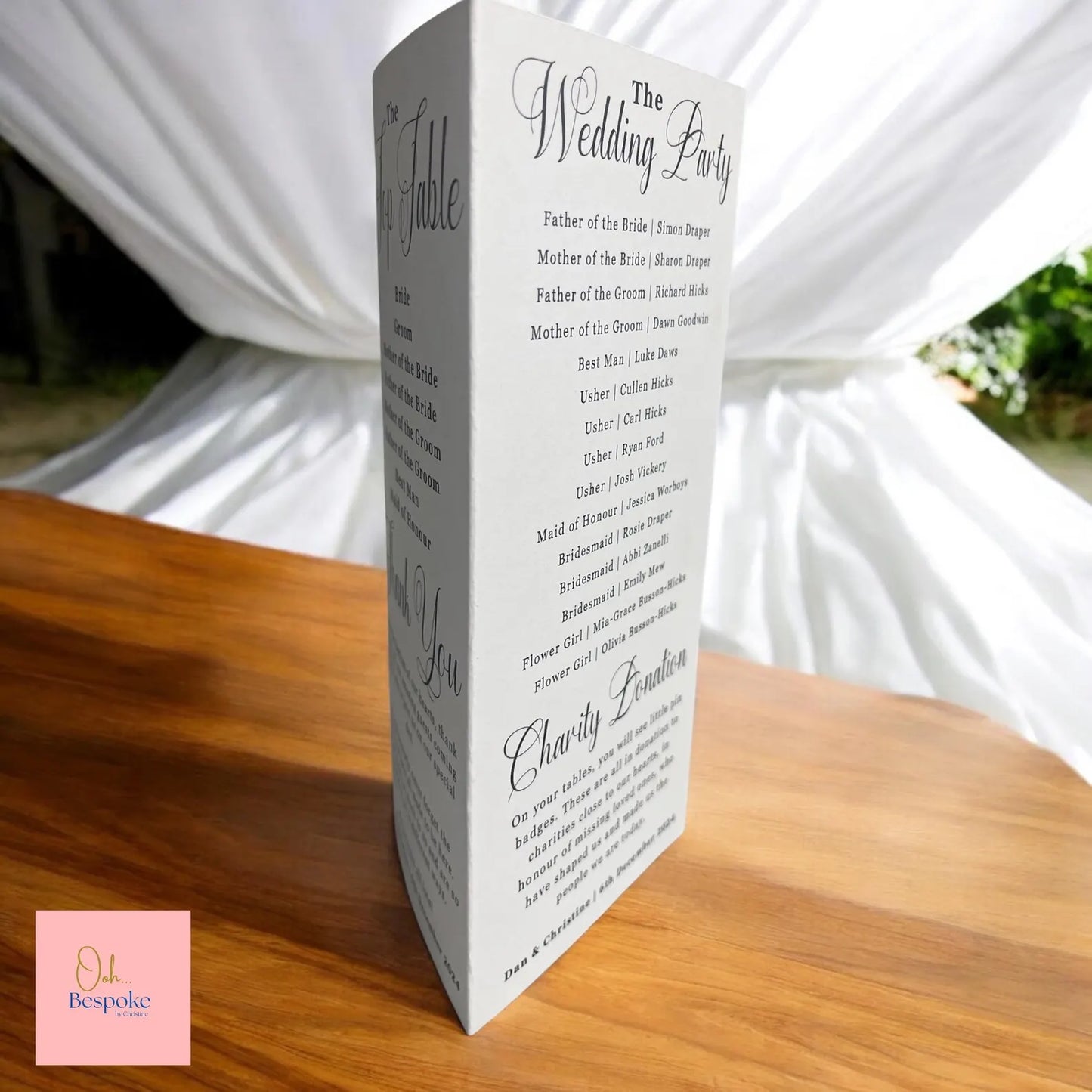 Wedding Table Numbers / Wedding Tri-Fold Table Talkers