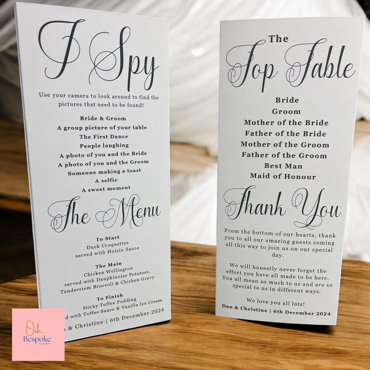 Wedding Table Numbers / Wedding Tri-Fold Table Talkers