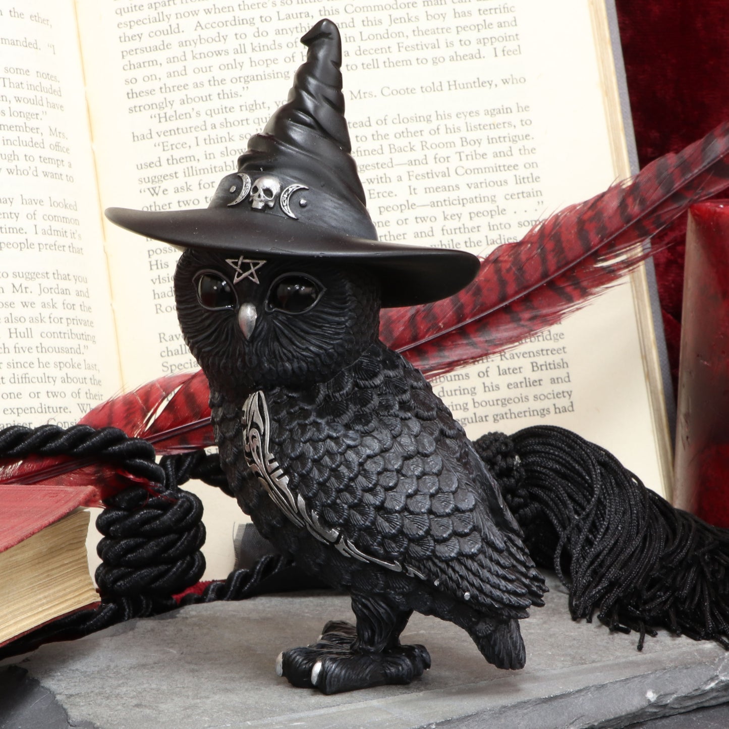 Owlocen Witches Hat Occult Owl Figurine