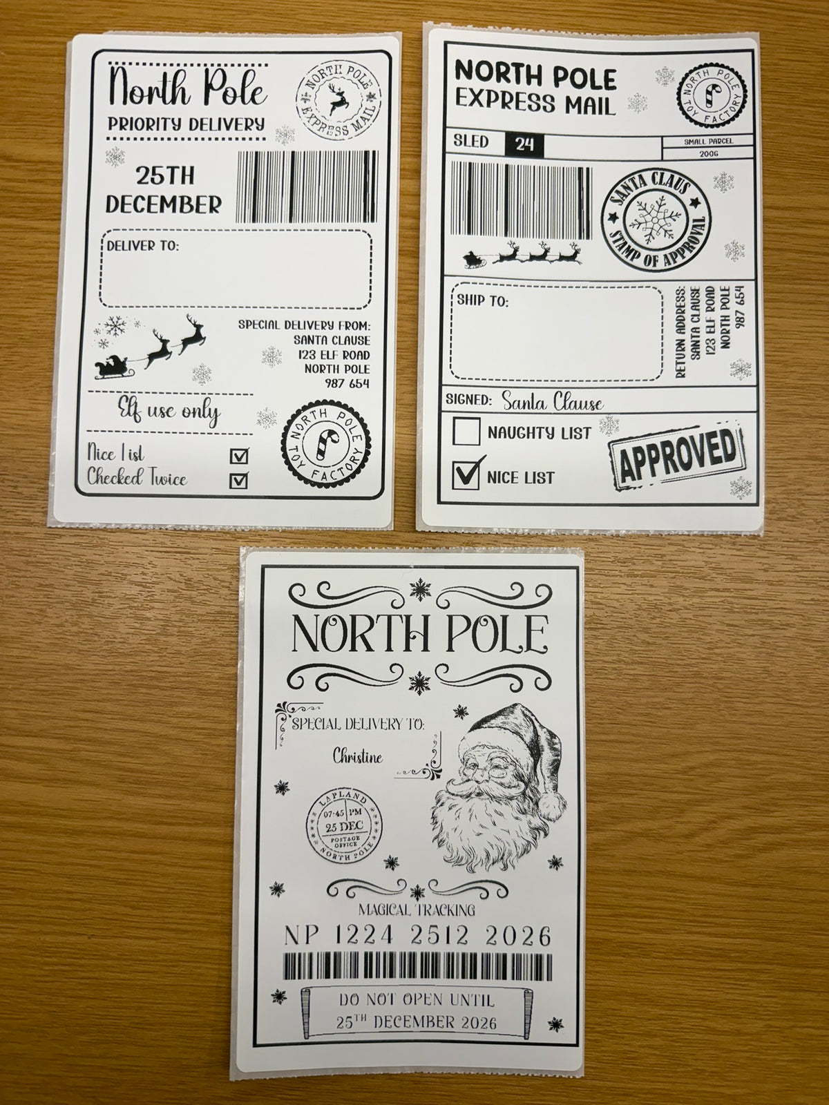 Personalised Santa Delivery Labels – 4x6 Thermal Stickers | Pack of 10