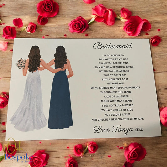 Personalised Bridal Party Wedding Print