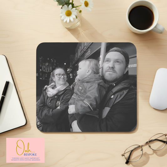 Personalised Photo Mouse Mat – Custom Desk Accessory for Home & Office