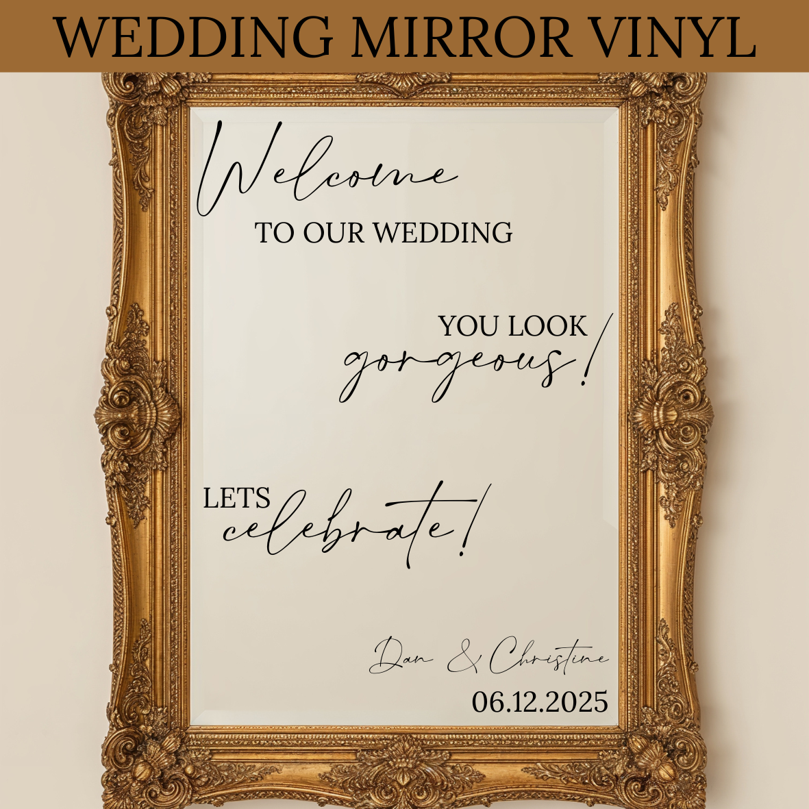 Wedding Mirror Vinyl - Welcome to our wedding!