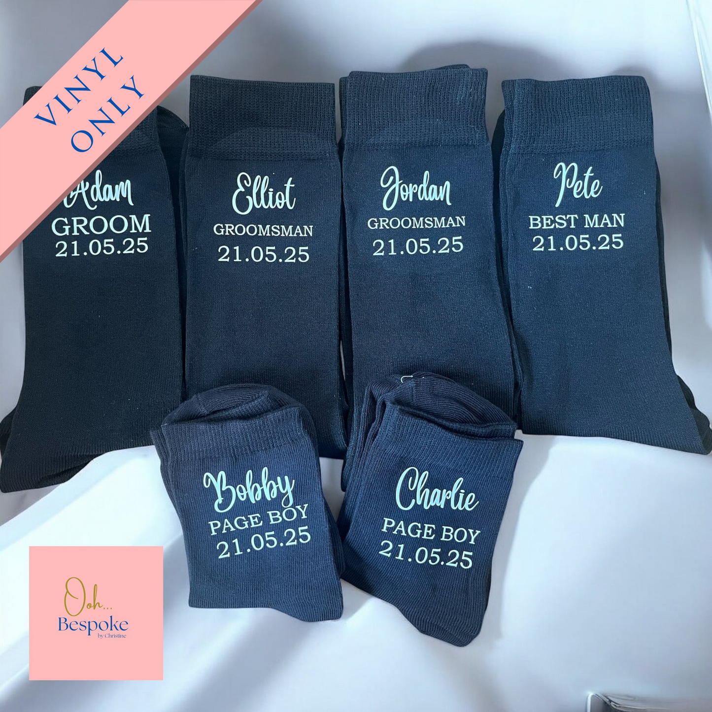 Personalised Groomsman Sock HTV Vinyl Only