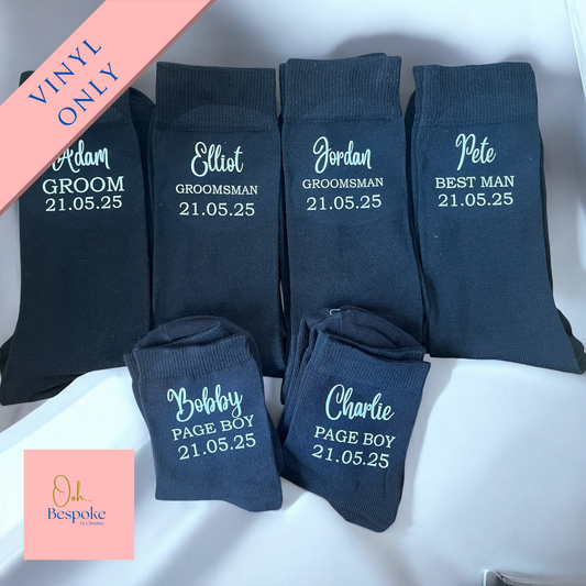 Personalised Groomsman Sock HTV Vinyl Only
