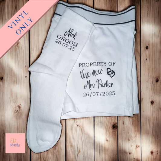 Personalised Groom Boxers HTV Vinyl Only