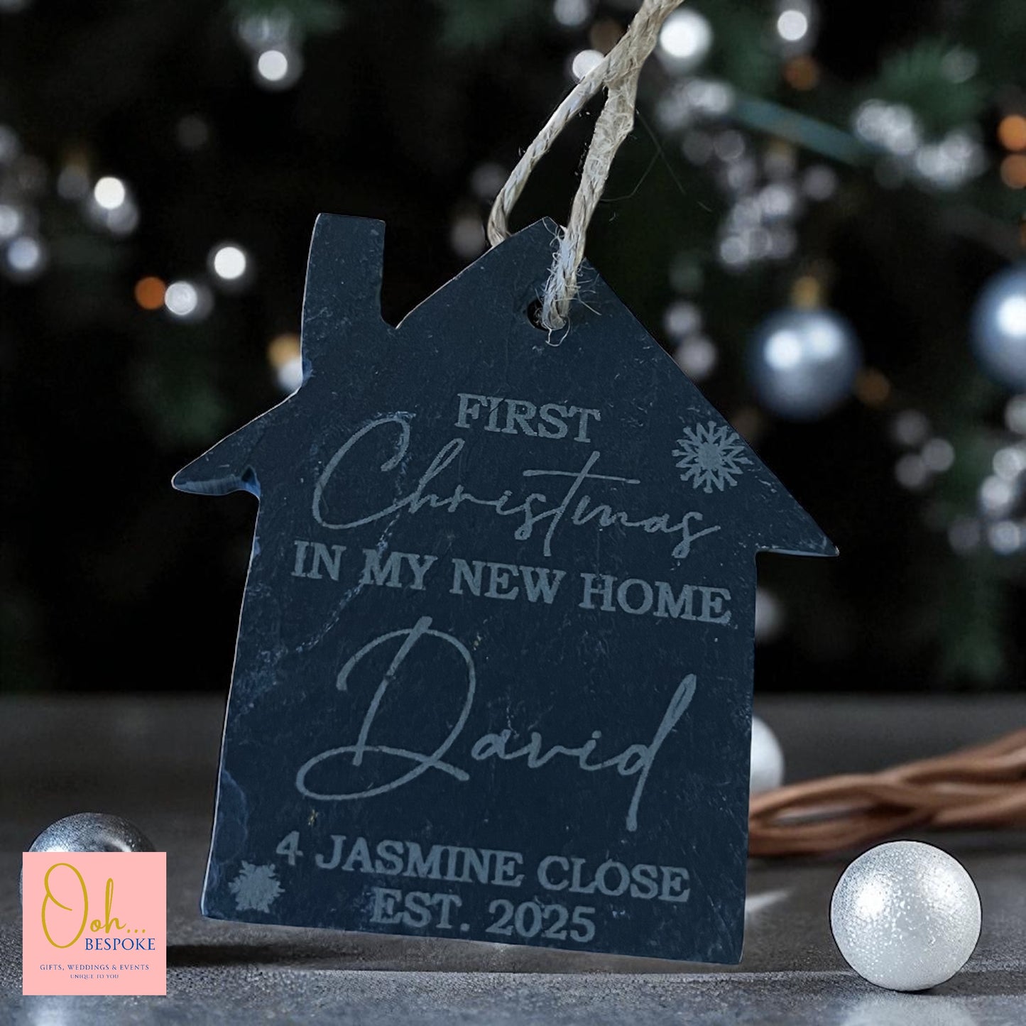 Slate Christmas Baubles