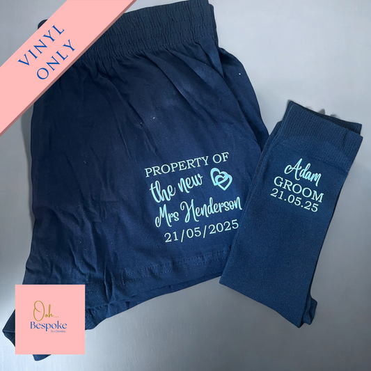 Personalised Groom Boxers HTV Vinyl Only