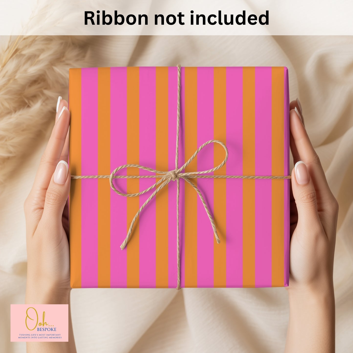 Bold Pink & Orange Stripe Gift Wrap – A3 Wrapping Paper