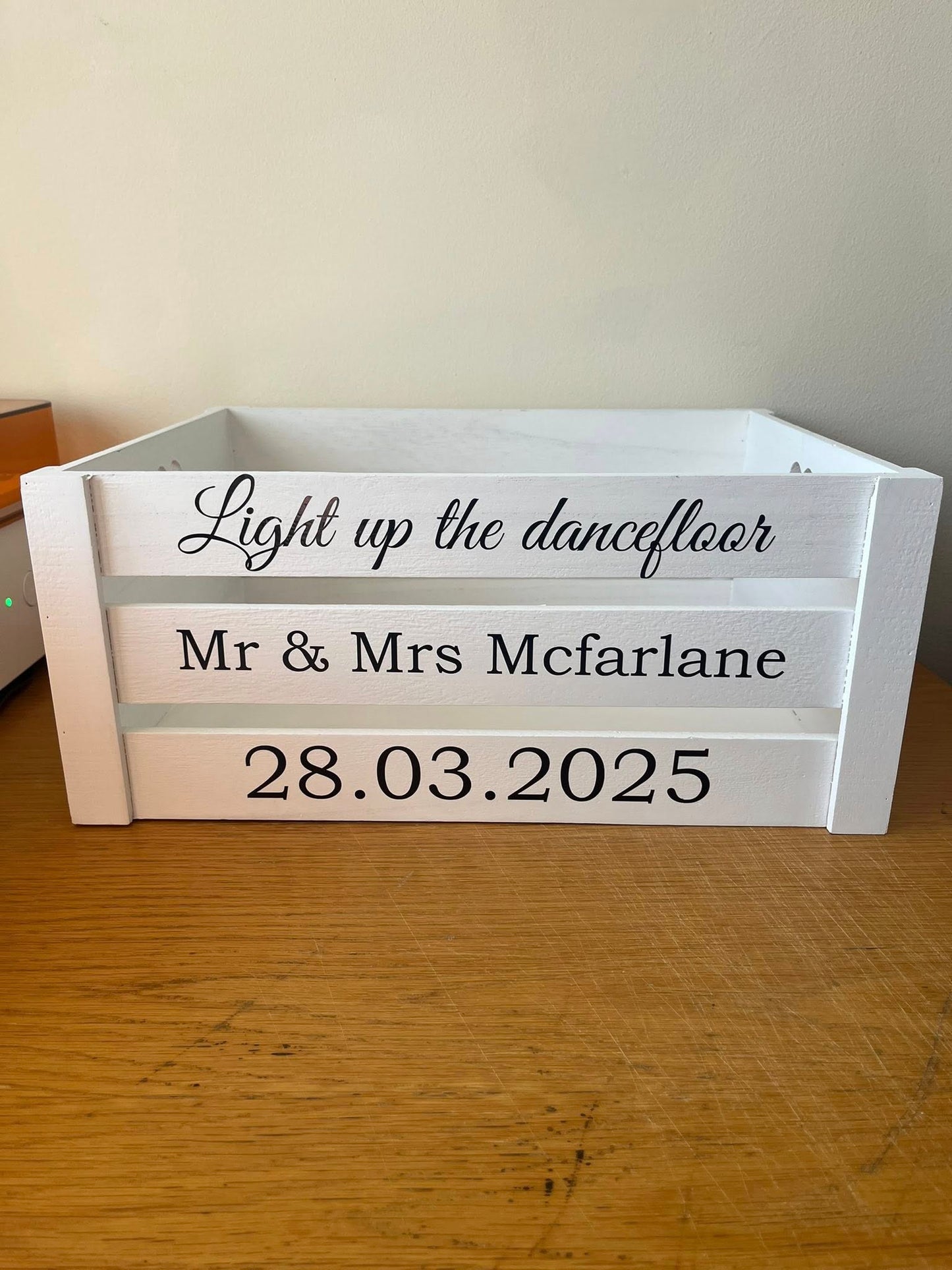 Wedding Foam Glow Stick Holder - Rustic Wooden Crate