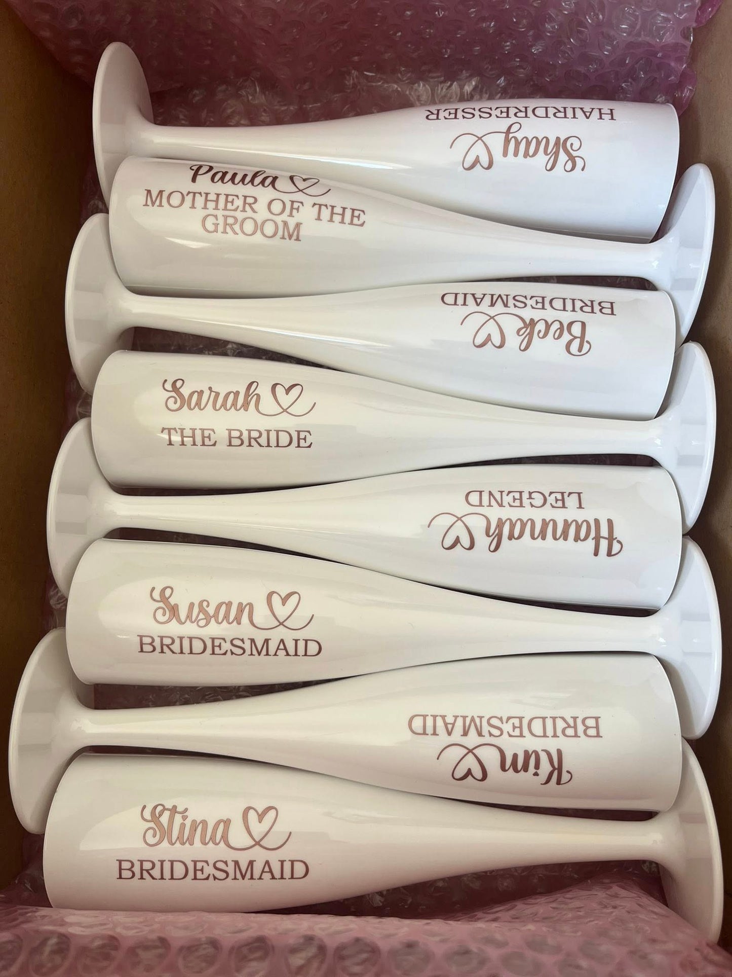 Personalised Plastic Champagne Flutes