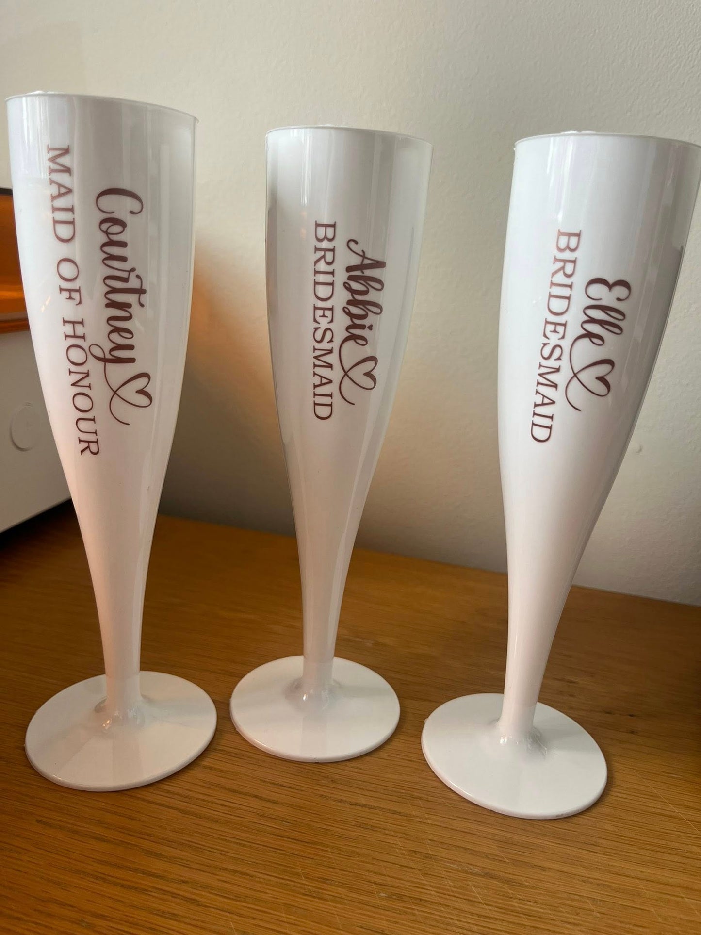Personalised Plastic Champagne Flutes