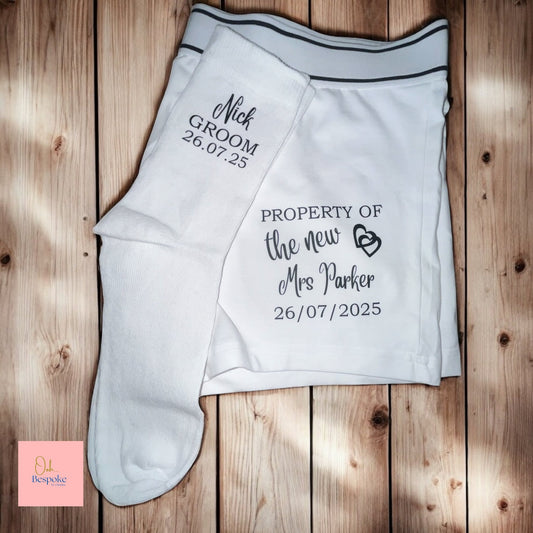 Personalised Groom Socks & Boxers - Groom Gift