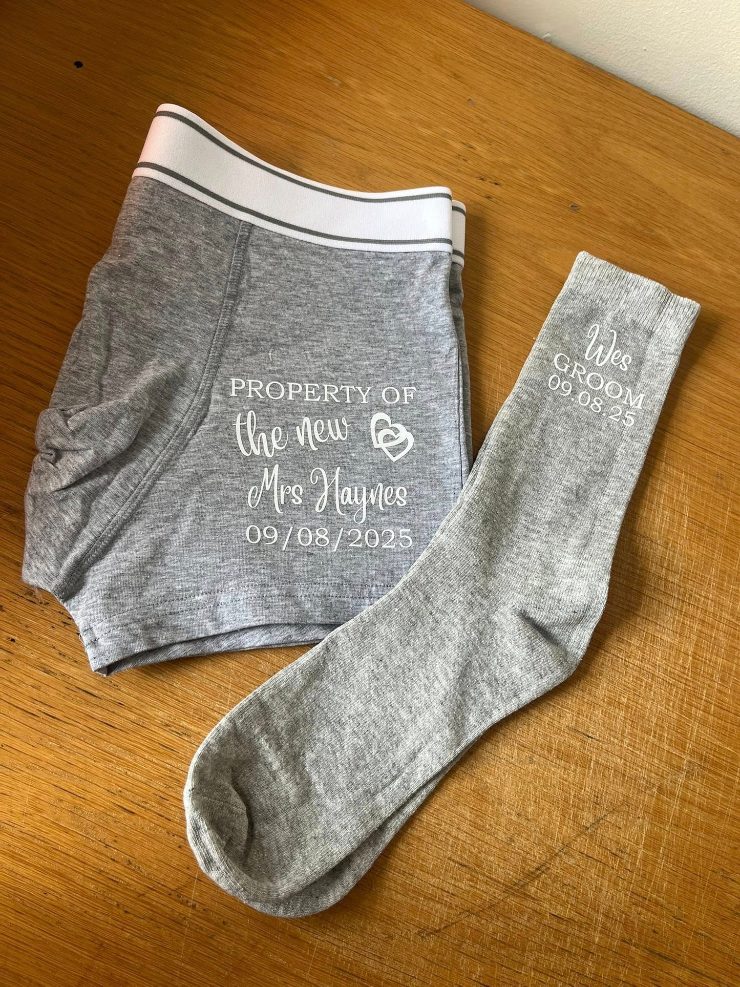 Personalised Groom Socks & Boxers - Groom Gift