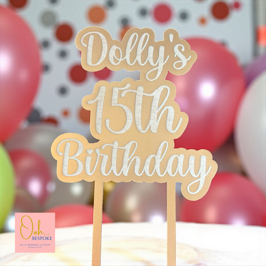 Personalised Laser Cut Cake Toppers