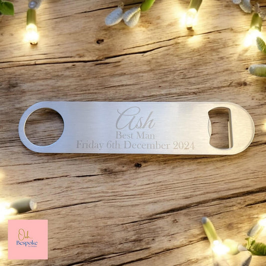 Personalised Metal Bar Blade Bottle Opener