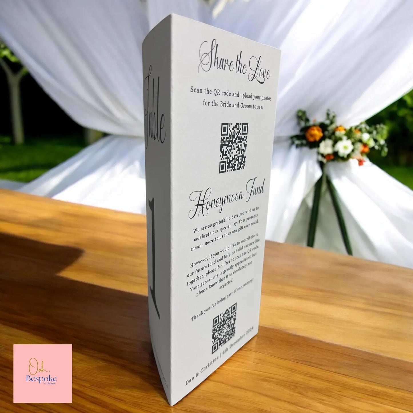 Wedding Table Numbers / Wedding Tri-Fold Table Talkers