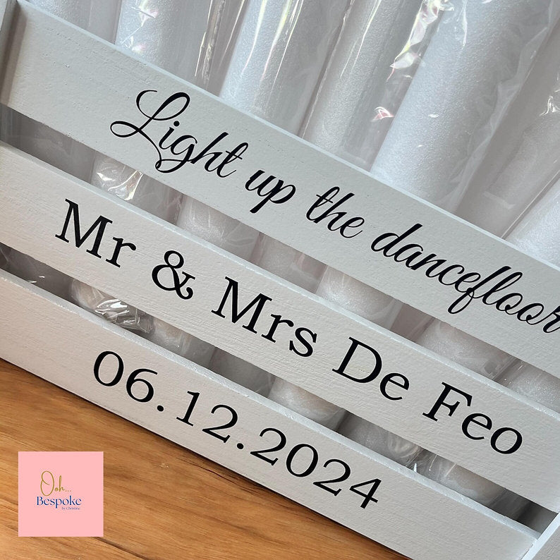 Wedding Foam Glow Stick Holder - Rustic Wooden Crate