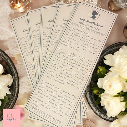 A4 Folded Bridgerton-Style Wedding Newspapers