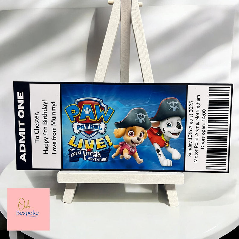 Personalised Surprise Gift Ticket for Events, Shows, Concerts, Days Out