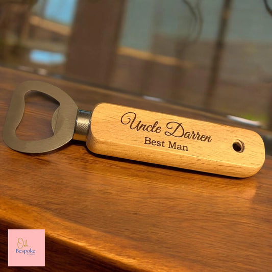 Personalised Wooden Handled Bottle Opener