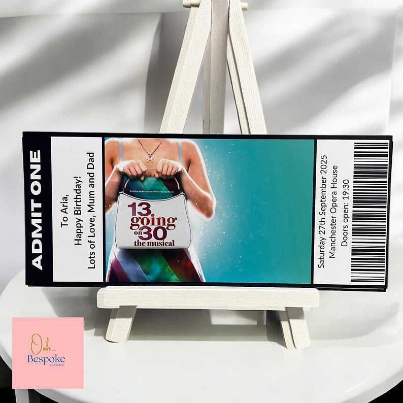 Personalised Surprise Gift Ticket for Events, Shows, Concerts, Days Out