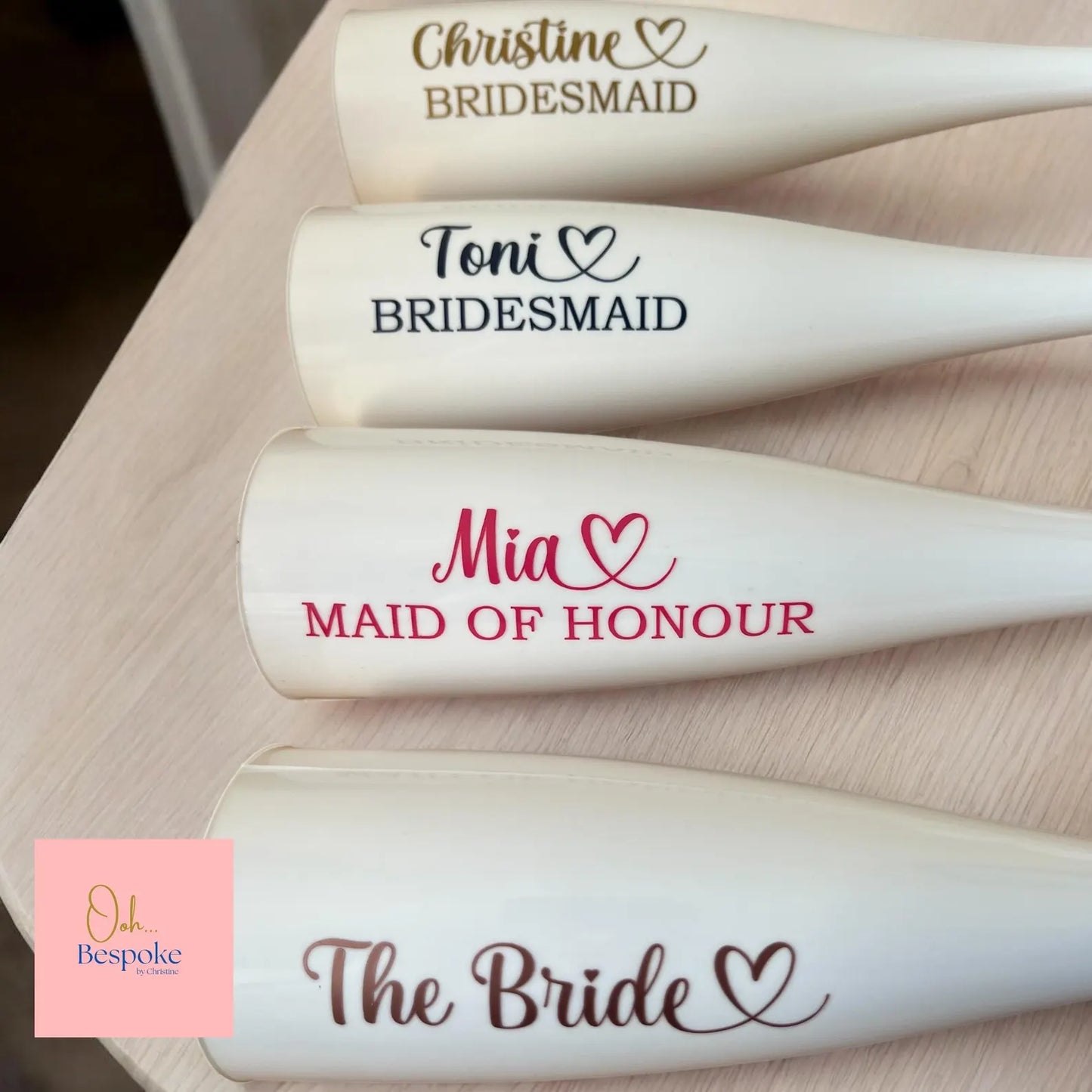 Personalised Plastic Champagne Flutes