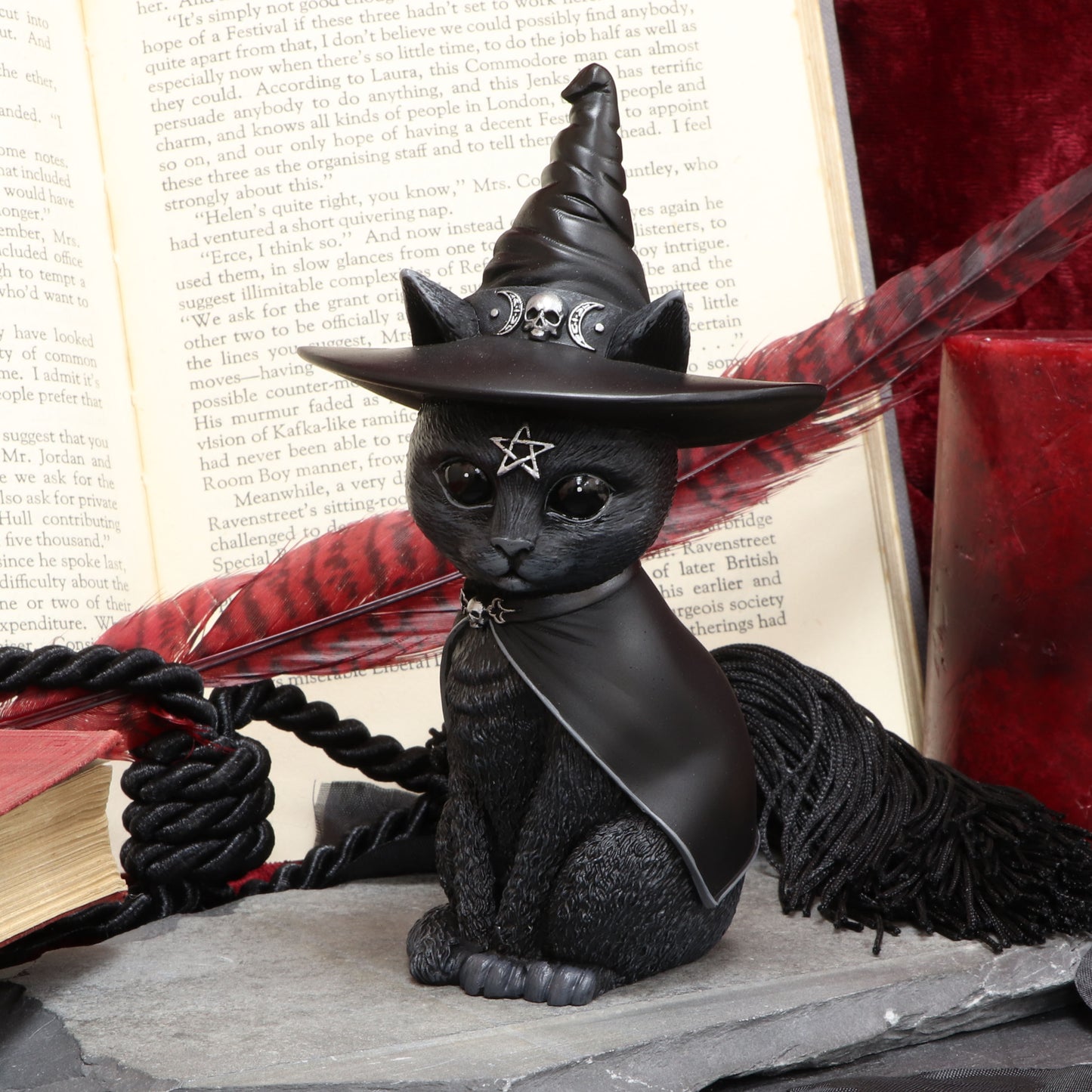 Purrah Witches Hat Occult Cat Figurine