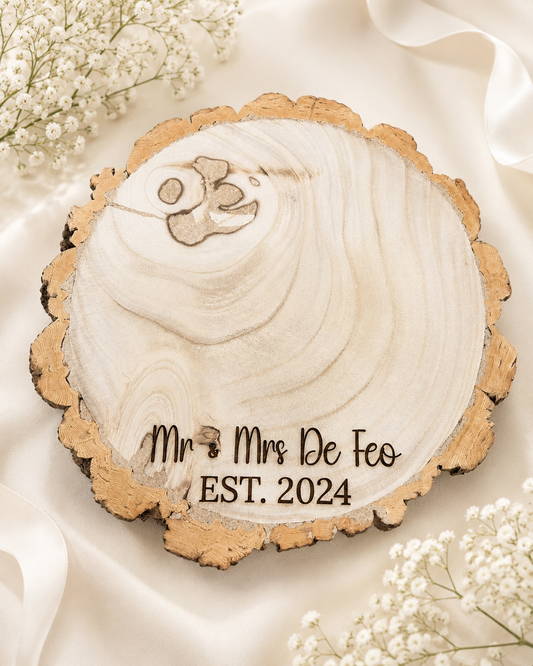 Personalised Wedding Cake Log Slice