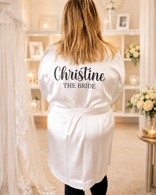 Personalised Satin Bridal Robes | Bride & Bridesmaid Wedding Robes