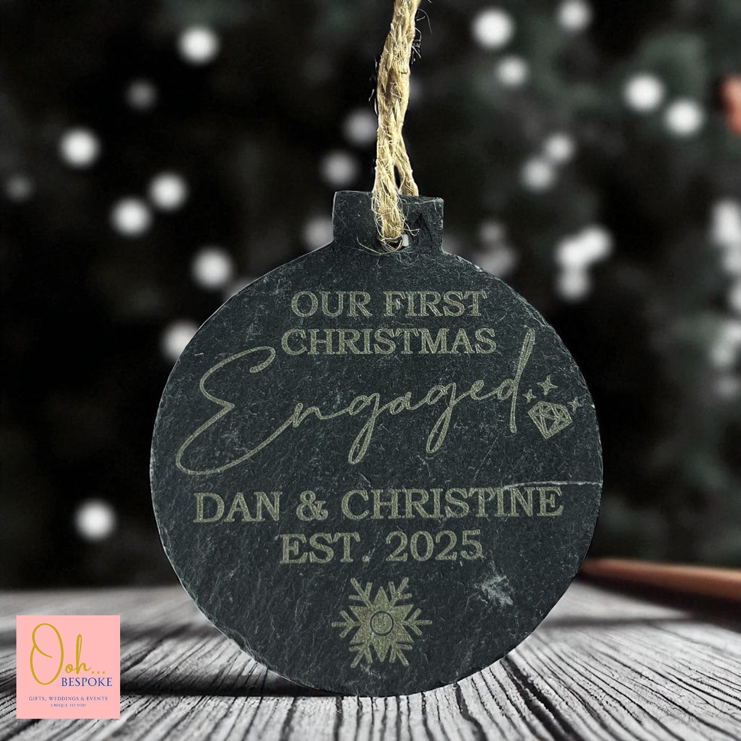 Slate Christmas Baubles