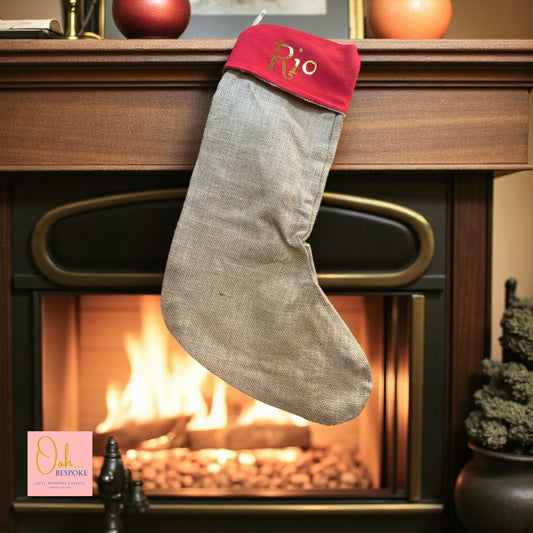 Personalised Hessian Christmas Stocking