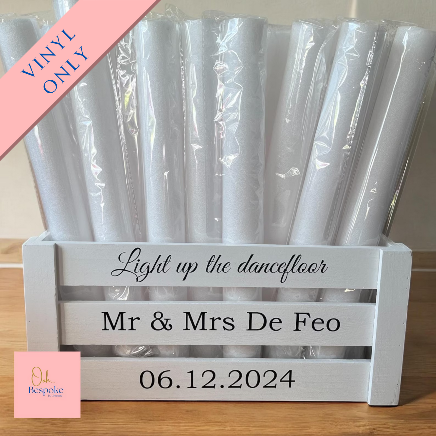 Personalised Wedding Crate Vinyl Only