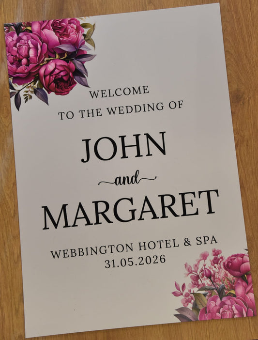 Wedding Signage Printed on Foam Board