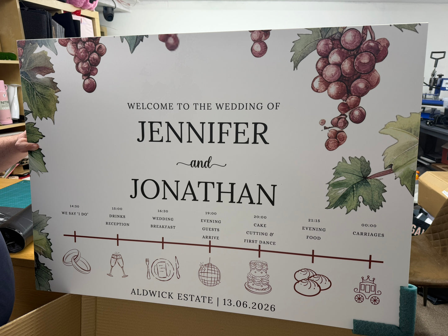 Wedding Signage Printed on Foam Board